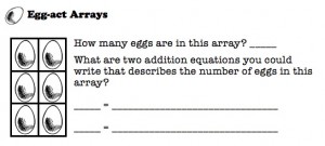 Students should learn that arrays can be read up and down or side to side.