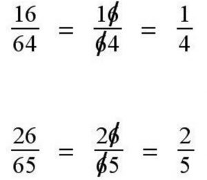 No, 16/64 does not equal 1/4 because you crossed out the 6s. This is what's called a "coincidence."
